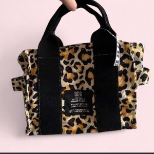 BDG Leopard Print Mini Tote in Tan and Black